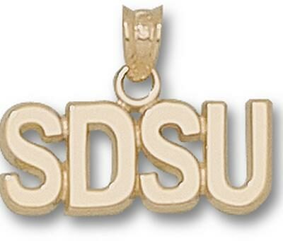 San Diego State Aztecs Block "SDSU" 1/4" Pendant - 10KT Gold Jewelry