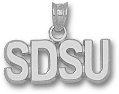 San Diego State Aztecs Block "SDSU" 1/4" Pendant - Sterling Silver Jewelry