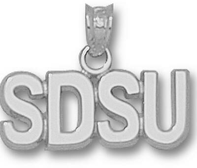 San Diego State Aztecs Block "SDSU" 1/4" Pendant - Sterling Silver Jewelry