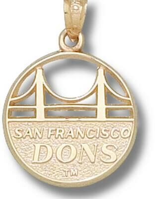 San Francisco Dons "Golden Gate Bridge with Dons" Pendant - 10KT Gold Jewelry