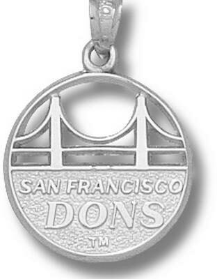 San Francisco Dons "Golden Gate Bridge with Dons" Pendant - Sterling Silver Jewelry