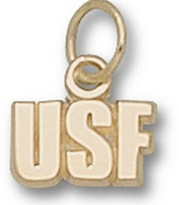 San Francisco Dons "USF" 1/4" Charm - 10KT Gold Jewelry