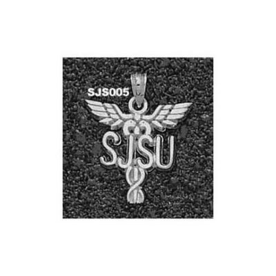 San Jose State Spartans "SJSU Caduceus" Pendant - Sterling Silver Jewelry