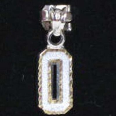 Small 1/2" Single Number Diamond Cut Pendant - Sterling Silver Jewelry