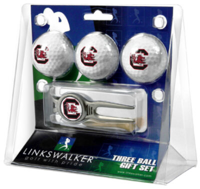 South Carolina Gamecocks 3 Ball Golf Gift Pack with Kool Tool