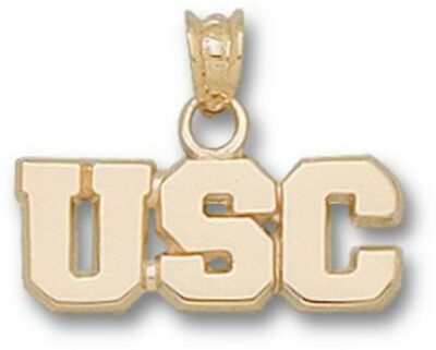 South Carolina Gamecocks Block "USC" 1/4" Pendant - 10KT Gold Jewelry