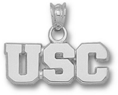 South Carolina Gamecocks Block "USC" 1/4" Pendant - Sterling Silver Jewelry