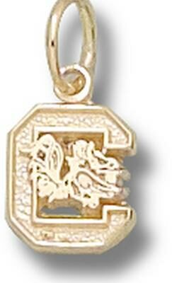 South Carolina Gamecocks "C Gamecock" 1/4" Charm - 14KT Gold Jewelry