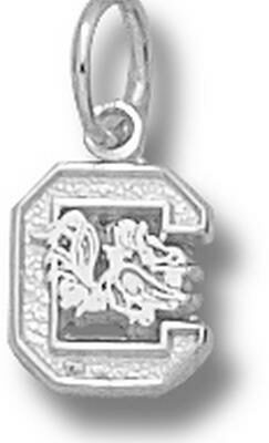 South Carolina Gamecocks "C Gamecock" 1/4" Charm - Sterling Silver Jewelry