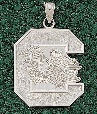 South Carolina Gamecocks Giant 1 1/8" W x 1 1/4" H "C Gamecock" Pendant - 10KT Gold Jewelry