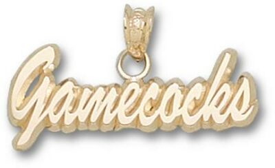 South Carolina Gamecocks Script "Gamecocks" Pendant - 10KT Gold Jewelry