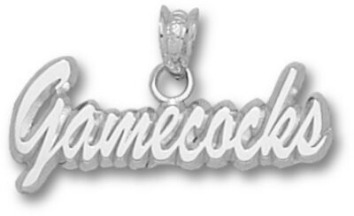 South Carolina Gamecocks Script "Gamecocks" Pendant - Sterling Silver Jewelry