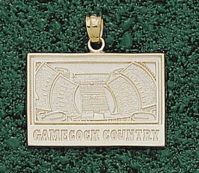 South Carolina Gamecocks Square "Gamecocks Country Stadium" Pendant - 10KT Gold Jewelry