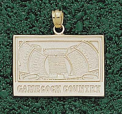 South Carolina Gamecocks Square "Gamecocks Country Stadium" Pendant - 10KT Gold Jewelry