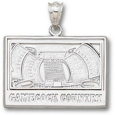 South Carolina Gamecocks Square "Gamecocks Country Stadium" Pendant - Sterling Silver Jewelry