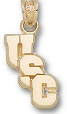 South Carolina Gamecocks Staggered "USC" 1/2" Pendant - 14KT Gold Jewelry