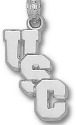 South Carolina Gamecocks Staggered "USC" 3/4" Pendant - Sterling Silver Jewelry