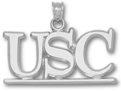 South Carolina Gamecocks "USC with Bar" 1/2" Pendant - Sterling Silver Jewelry