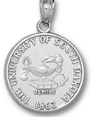 South Dakota Coyotes "Seal" Pendant - Sterling Silver Jewelry