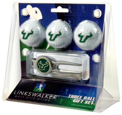 South Florida Bulls 3 Ball Golf Gift Pack with Kool Tool