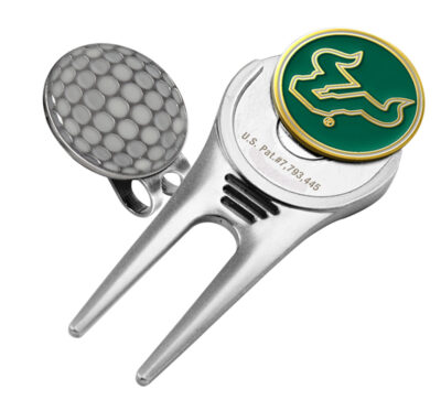 South Florida Bulls Divot Tool Hat Clip with Golf Ball Marker (Set of 2)