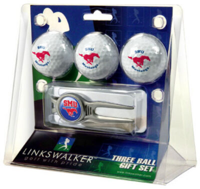 Southern Methodist (SMU) Mustangs 3 Ball Golf Gift Pack with Kool Tool