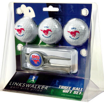 Southern Methodist (SMU) Mustangs 3 Ball Golf Gift Pack with Kool Tool