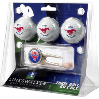 Southern Methodist (SMU) Mustangs 3 Golf Ball Gift Pack with Cap Tool