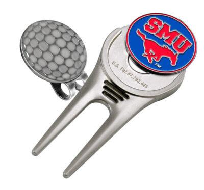 Southern Methodist (SMU) Mustangs Divot Tool Hat Clip with Golf Ball Marker (Set of 2)