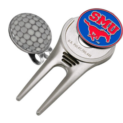 Southern Methodist (SMU) Mustangs Divot Tool Hat Clip with Golf Ball Marker (Set of 2)