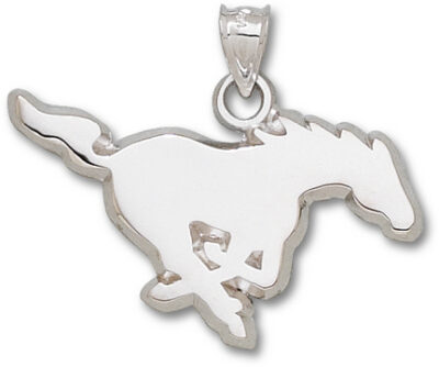 Southern Methodist (SMU) Mustangs Giant 1 5/8" W x 7/8" H "Mustang" Pendant - 14KT Gold Jewelry