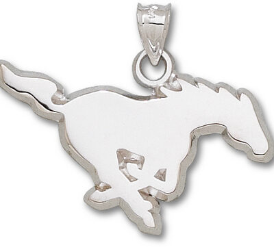 Southern Methodist (SMU) Mustangs Giant 1 5/8" W x 7/8" H "Mustang" Pendant - 14KT Gold Jewelry