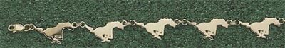 Southern Methodist (SMU) Mustangs "Running Mustang" 7" Bracelet - 10KT Gold Jewelry