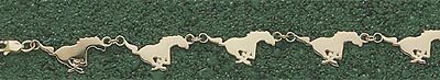 Southern Methodist (SMU) Mustangs "Running Mustang" 7" Bracelet - 10KT Gold Jewelry