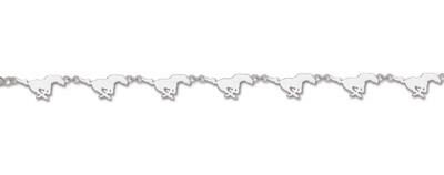 Southern Methodist (SMU) Mustangs "Running Mustang" 7" Bracelet - Sterling Silver Jewelry