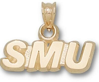 Southern Methodist (SMU) Mustangs "SMU" Pendant - 14KT Gold Jewelry