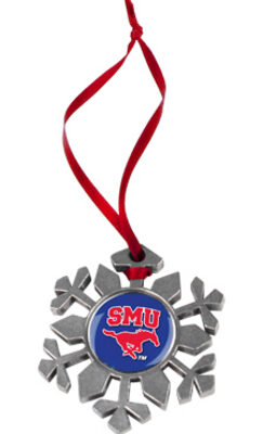 Southern Methodist (SMU) Mustangs Snowflake Ornament (Set of 2)