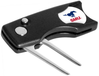 Southern Methodist (SMU) Mustangs Spring Action Divot Tool with Golf Ball Marker (Set of 2)