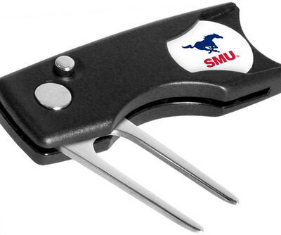 Southern Methodist (SMU) Mustangs Spring Action Divot Tool with Golf Ball Marker (Set of 2)