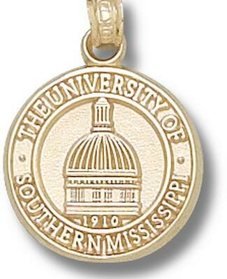 Southern Mississippi Golden Eagles "Dome Seal" Pendant - 14KT Gold Jewelry