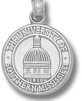 Southern Mississippi Golden Eagles "Dome Seal" Pendant - Sterling Silver Jewelry