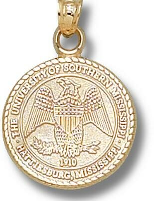 Southern Mississippi Golden Eagles "Eagle Seal" Pendant - 14KT Gold Jewelry