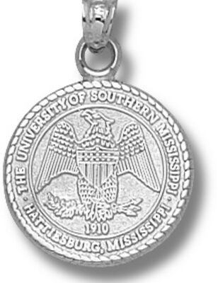 Southern Mississippi Golden Eagles "Eagle Seal" Pendant - Sterling Silver Jewelry