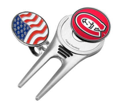 St. Cloud State Huskies Divot Tool Hat Clip with Ball Marker (Set of 2)