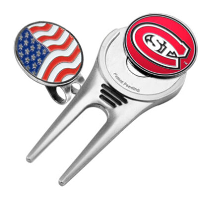 St. Cloud State Huskies Divot Tool Hat Clip with Ball Marker (Set of 2)