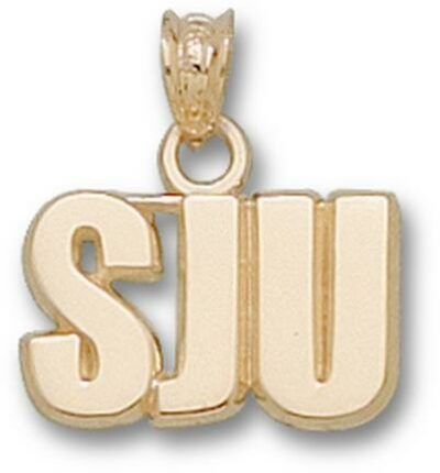 St. Joseph's Hawks "SJU" 3/8" Pendant - 10KT Gold Jewelry