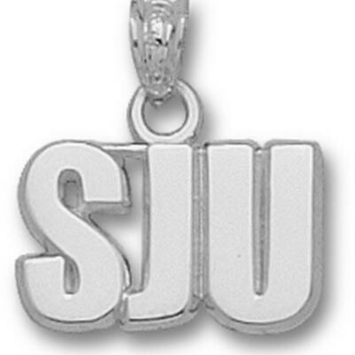 St. Joseph's Hawks "SJU" 3/8" Pendant - Sterling Silver Jewelry