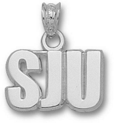 St. Joseph's Hawks "SJU" 3/8" Pendant - Sterling Silver Jewelry