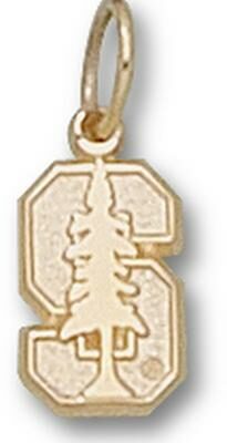 Stanford Cardinal "S Tree" 3/8" Charm - 14KT Gold Jewelry