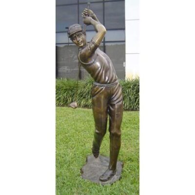 "Straight Down the Fairway (Golfer)" Bronze Garden Statue - Approx. 74" High